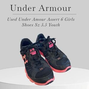 Under Armour Assert 6 Youth Running Shoes Black & Pink Sz 5.5
